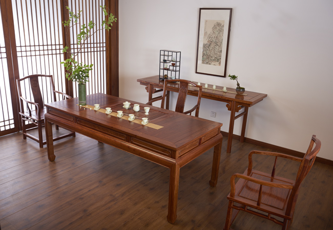 (92225)汉唐茶桌  刺猬紫檀平安桌A款