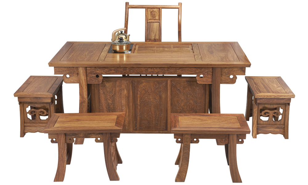 (92228)汉唐茶桌  刺猬紫檀福到桌 (电框37*20)