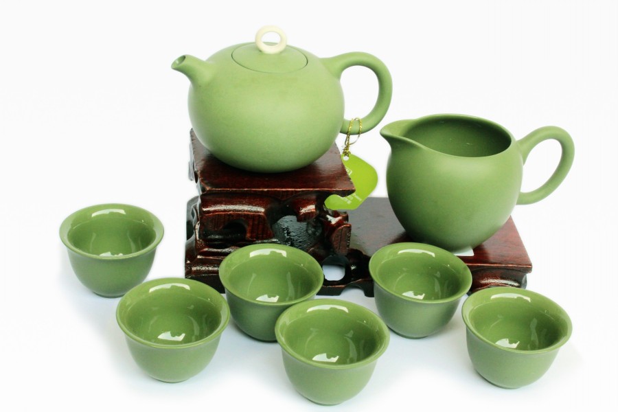(05981)陆宝  圆珠壶茶组9件式 (碧绿)