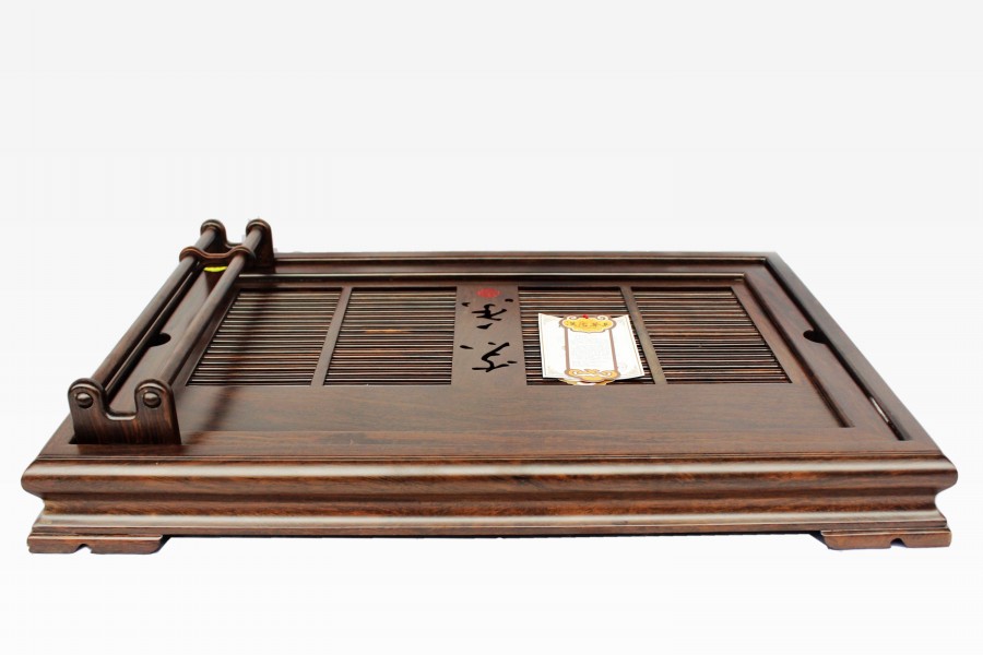 (00369)汉唐茶盘  茗香-黑紫檀(带杯架) 60*40*7