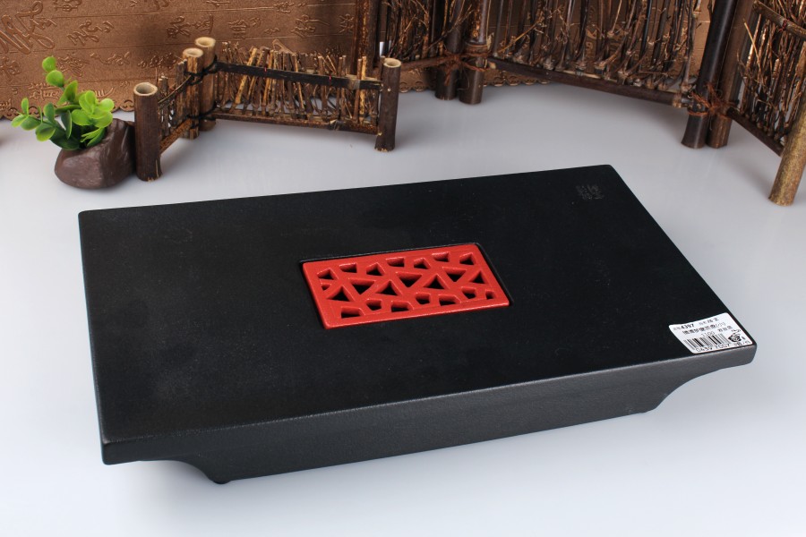 (04397)陆宝  镜清梦窗茶盘(小) (雅致黑)