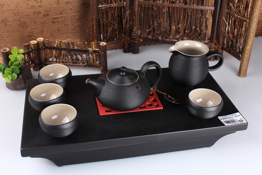 (07734)陆宝  镜清禅悦雅旋壶茶礼 (雅致黑)