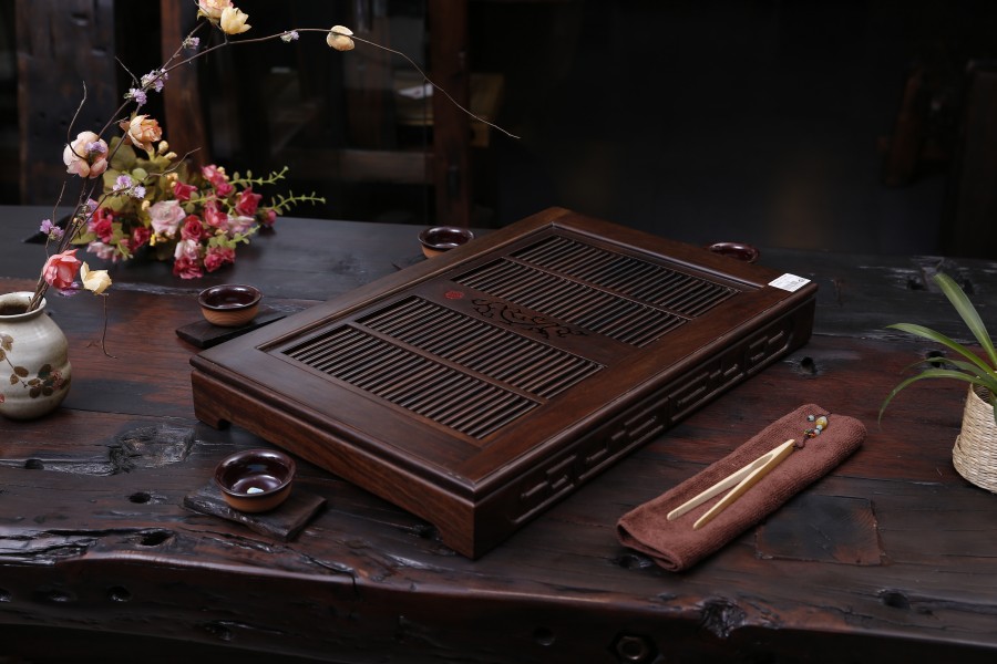 (00028)汉唐茶盘  大博古-黑紫檀 (新款)