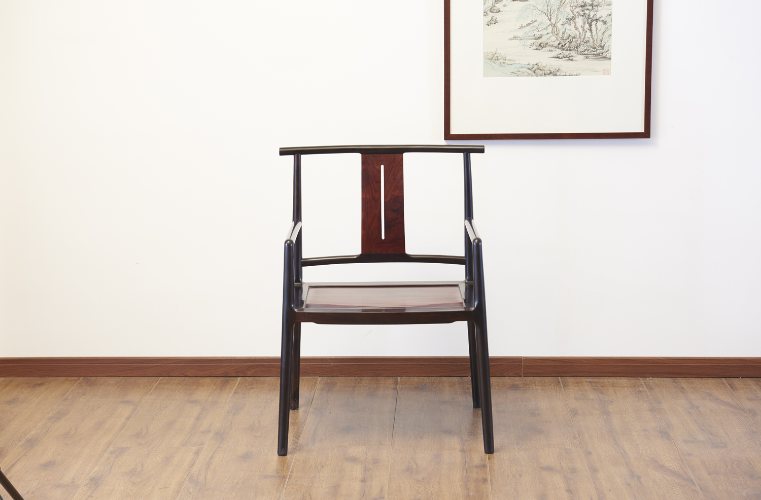 (92476)汉唐茶椅  双色明轩椅(A) (黑檀+红檀)