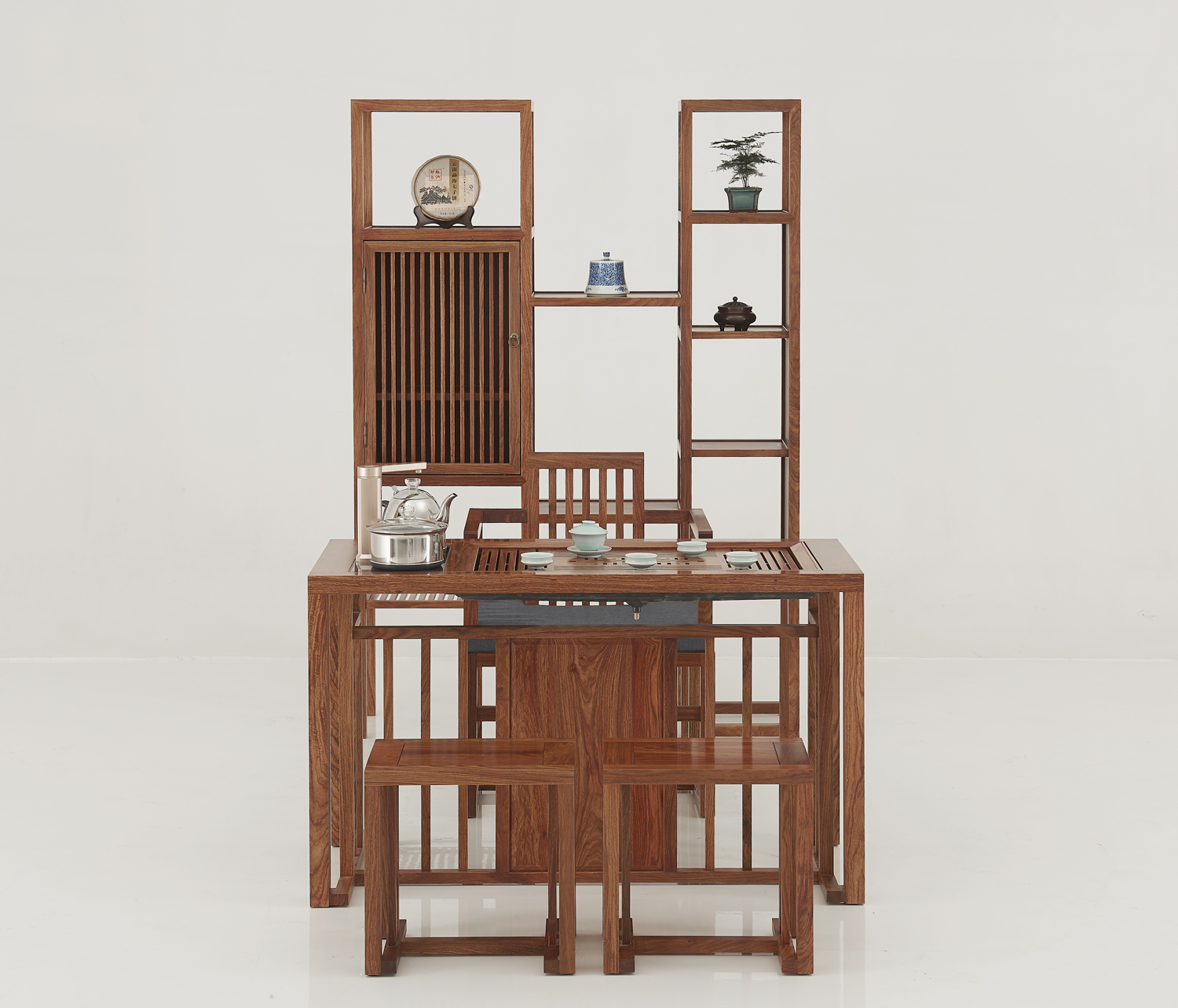 (91679)汉唐茶桌  习茶桌B款-刺猬紫檀 (电框37*20)