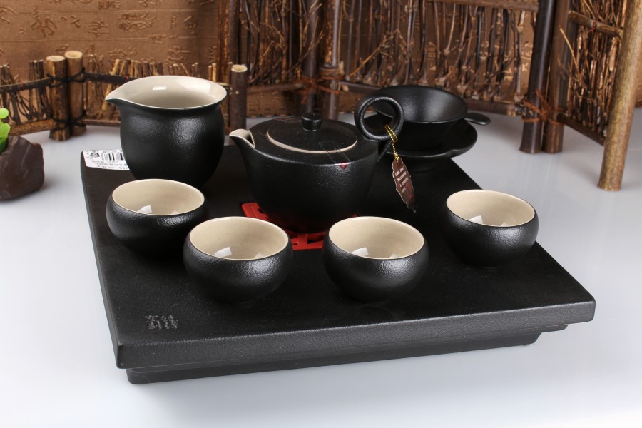 (07766)陆宝  镜清悦然盖碗茶礼 (雅致黑)