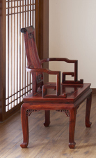 (91770)汉唐茶椅  卷书椅-刺猬紫檀 (B款)