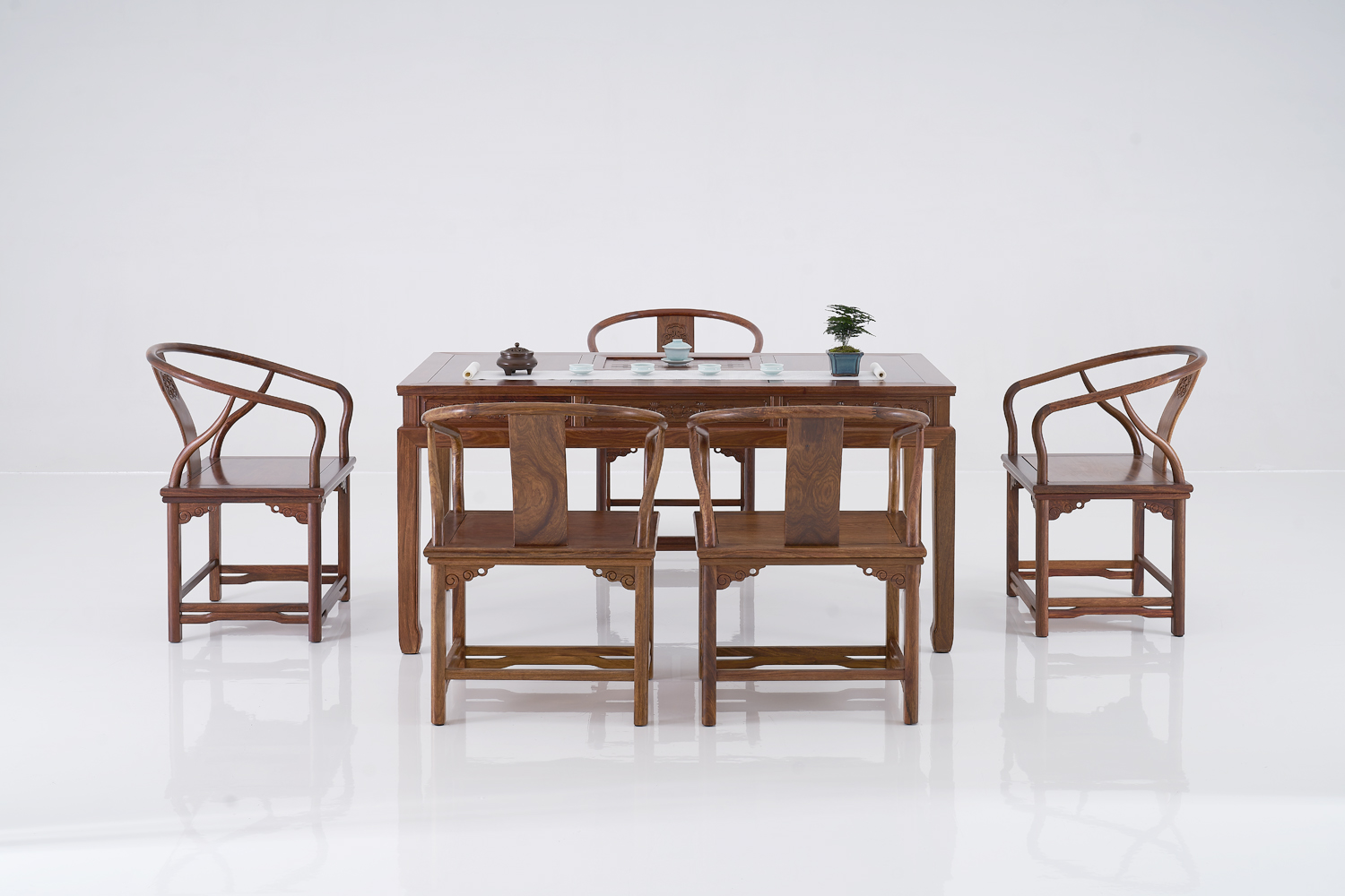 (92120)汉唐茶桌  洋花茶桌-刺猬紫檀 (A型)